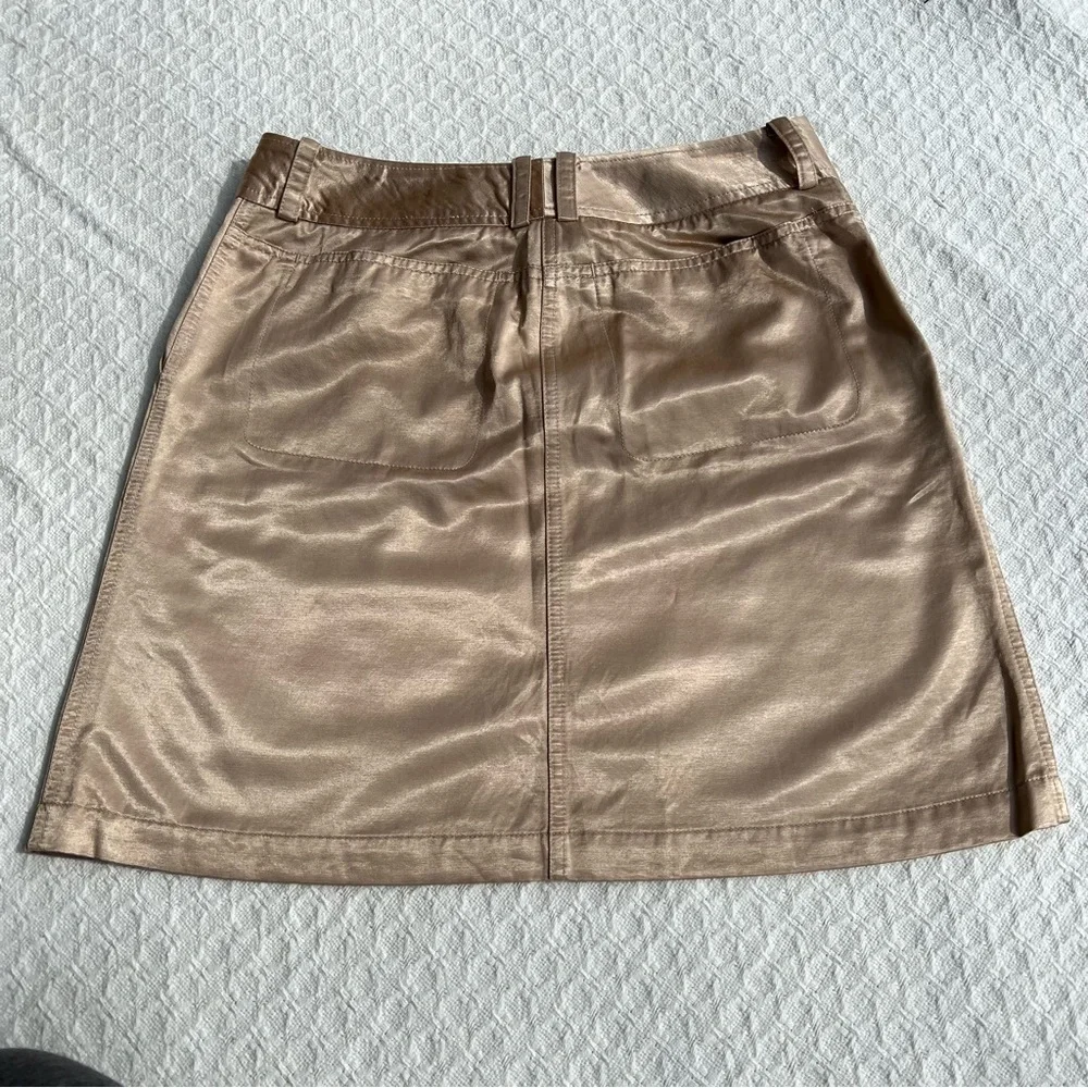 CALVIN KLEIN GOLD METALLIC MINI SKIRT - Picture 5 of 8